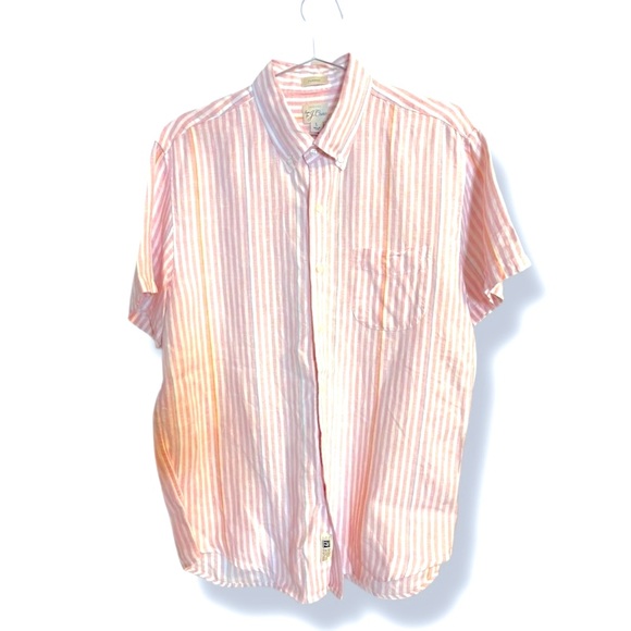 J.crew Irish Linen Pink Stripe Button Down Shirt - Picture 1 of 4